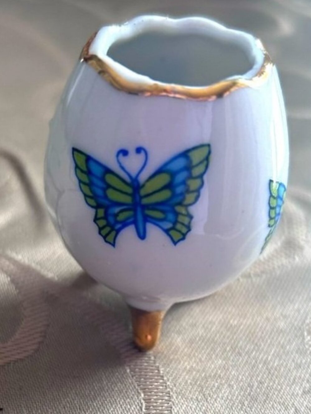 Vintage Butterfly Footed Egg Cup